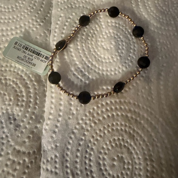 Enewton admire 3mm extends onyx Black and Gold Beaded Bracelet NWT - Picture 2 of 2